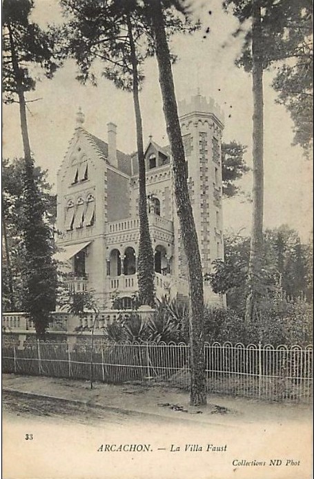 Carte postale ancienne Arcachon - villa Faust 5