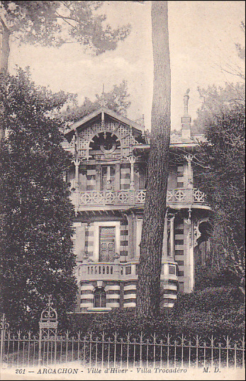 Carte postale ancienne Arcachon - villa Trocadéro