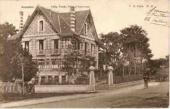 Carte postale ancienne Arcachon - villa Verdi