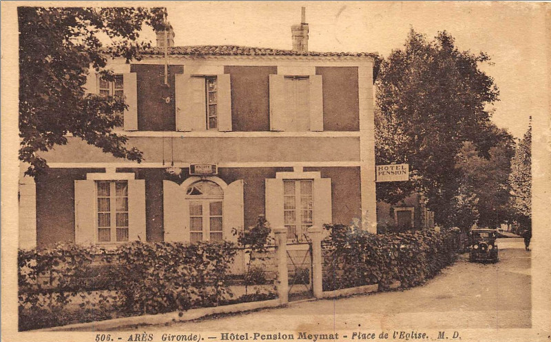 Carte postale ancienne Arès - pension de famille 4