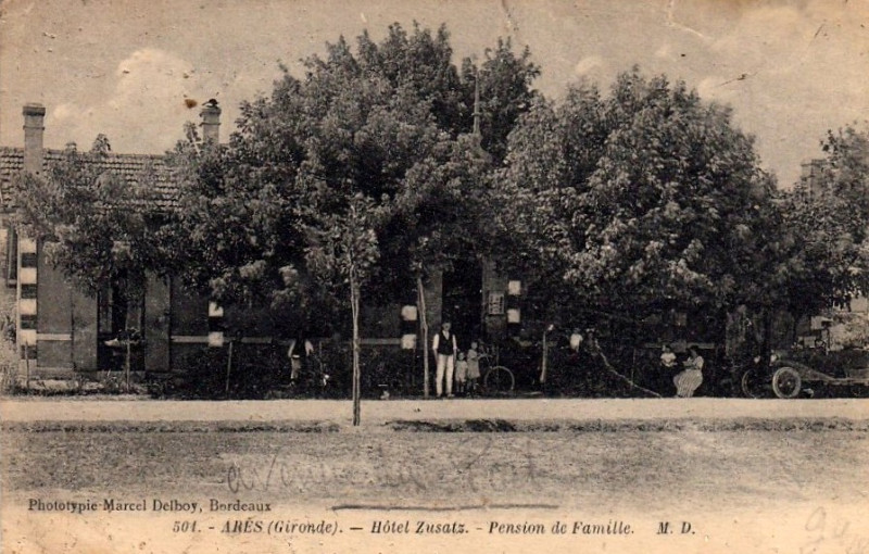 Carte postale ancienne Arès - pension de famille 6