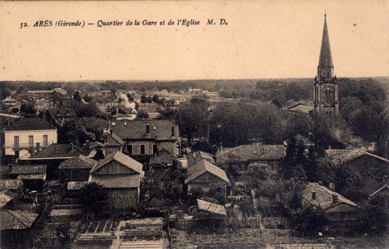 Carte postale ancienne Arès - vue générale 2