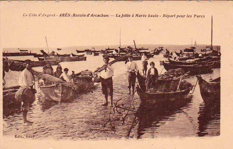 Carte postale ancienne Arès - Ostréiculteurs 10