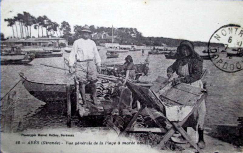 Carte postale ancienne Arès - Ostréiculteurs 12