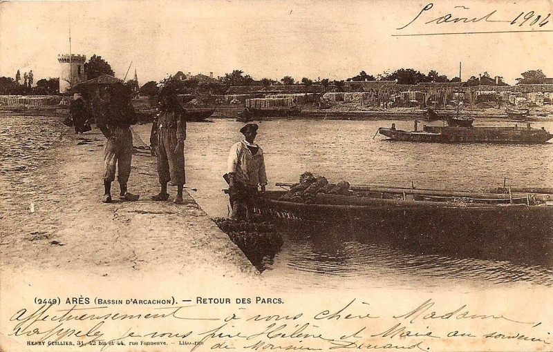 Carte postale ancienne Arès - Ostréiculteurs 13