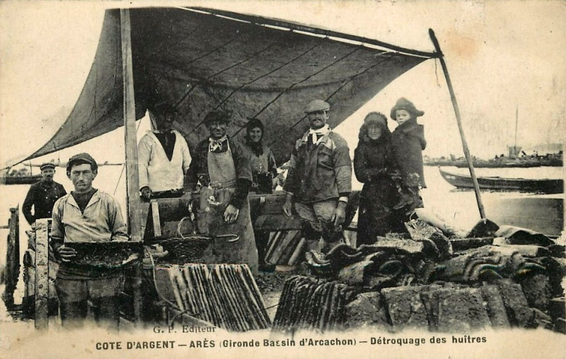Carte postale ancienne Arès - Ostréiculteurs 14