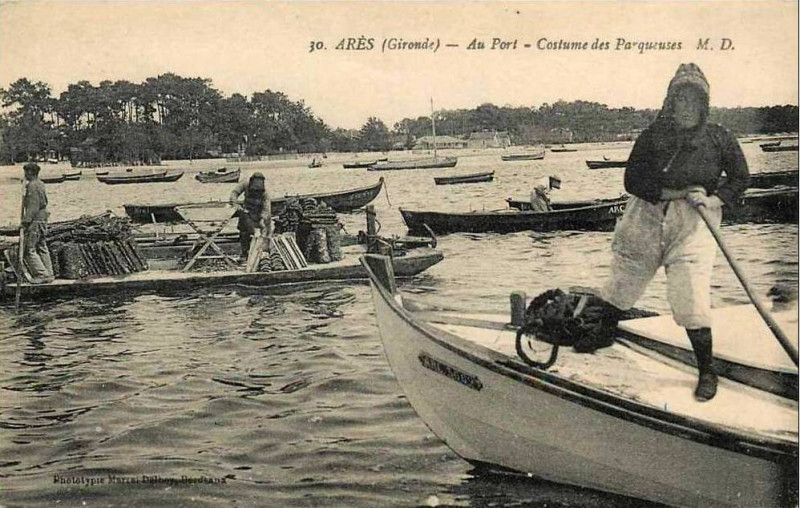 Carte postale ancienne Arès - Ostréiculteurs 3