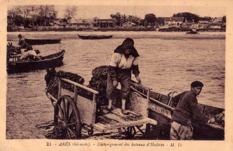 Carte postale ancienne Arès - Ostréiculteurs 6
