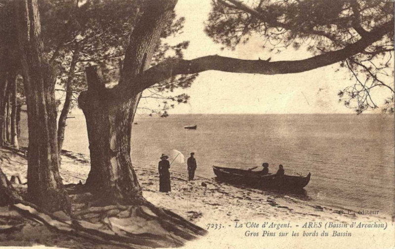 Carte postale ancienne Arès - plage 13