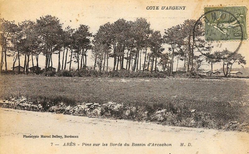 Carte postale ancienne Arès - plage 17