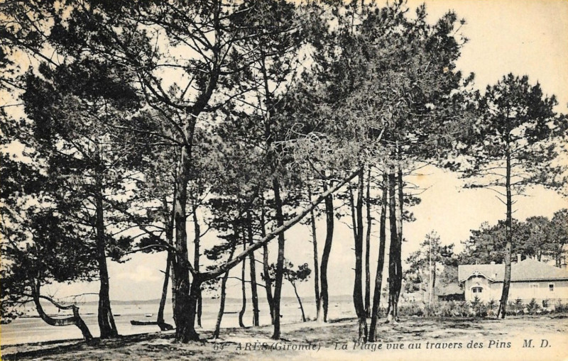 Carte postale ancienne Arès - plage 20