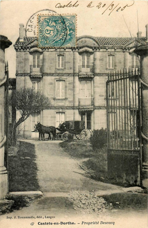 Carte postale ancienne Castets-en-Dorthe - château Descacq