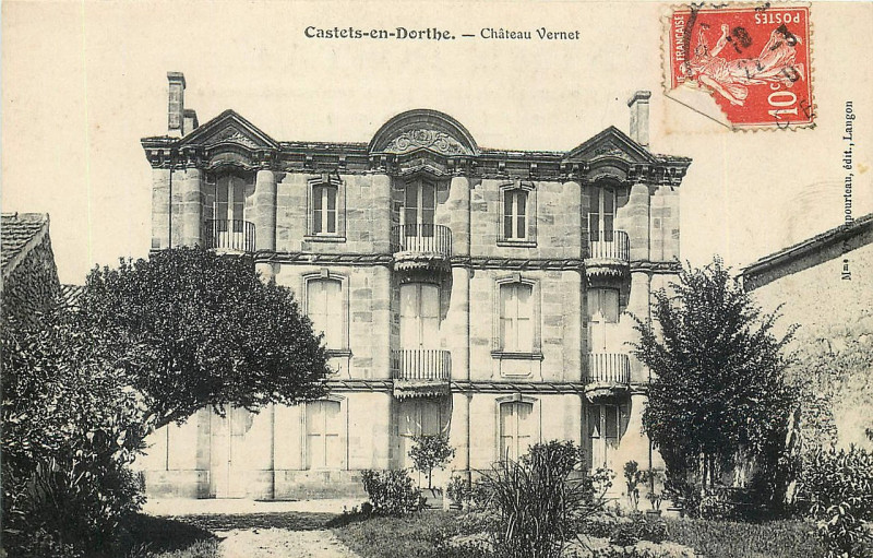 Carte postale ancienne Castets-en-Dorthe - château Vernet 1