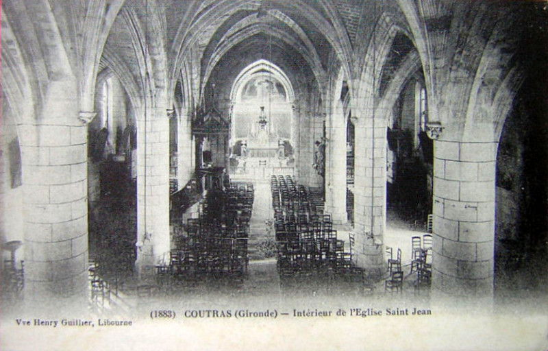 Carte postale ancienne Coutras - église 10