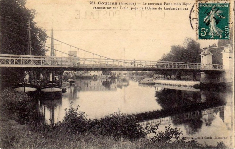Carte postale ancienne Coutras - pont sur l'Isle 5