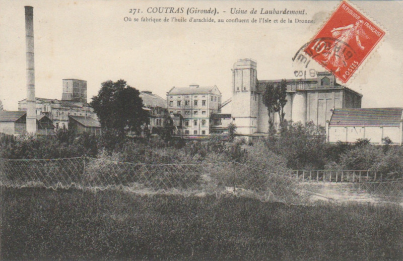 Carte postale ancienne Coutras - usine de Laubardemont 2