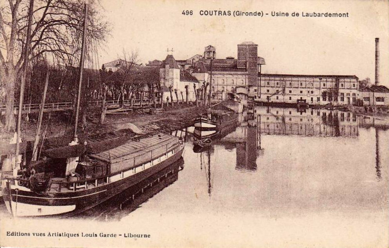 Carte postale ancienne Coutras - usine de Laubardemont 4