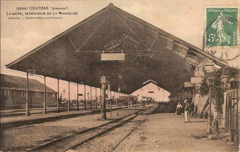 Carte postale ancienne Coutras - Gare 2