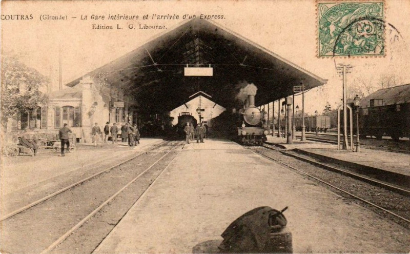 Carte postale ancienne Coutras - Gare 4
