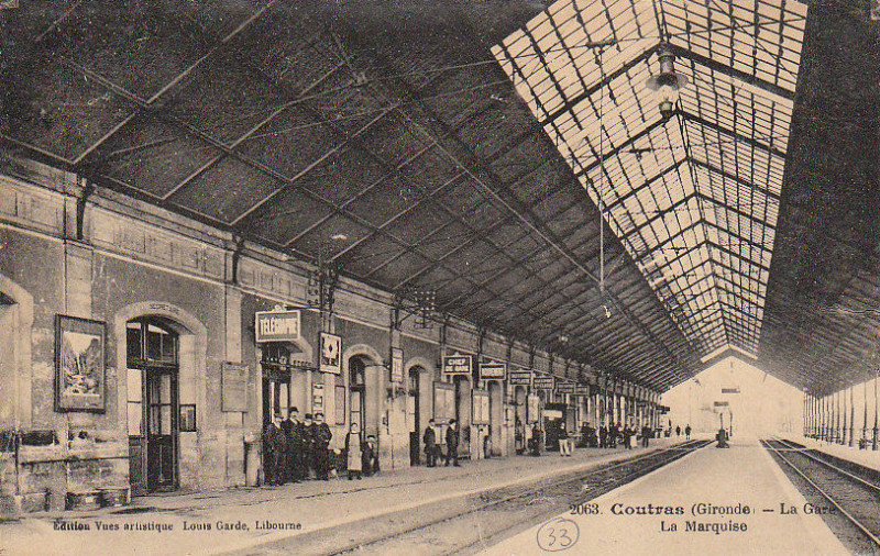 Carte postale ancienne Coutras - Gare 7