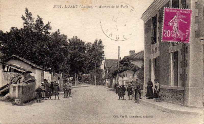 Carte postale ancienne Luxey - Avenue de la Poste