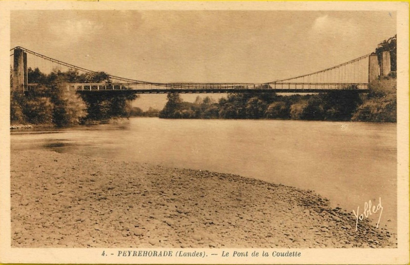 Carte postale ancienne Peyrehorade (40) - pont de la Coudette