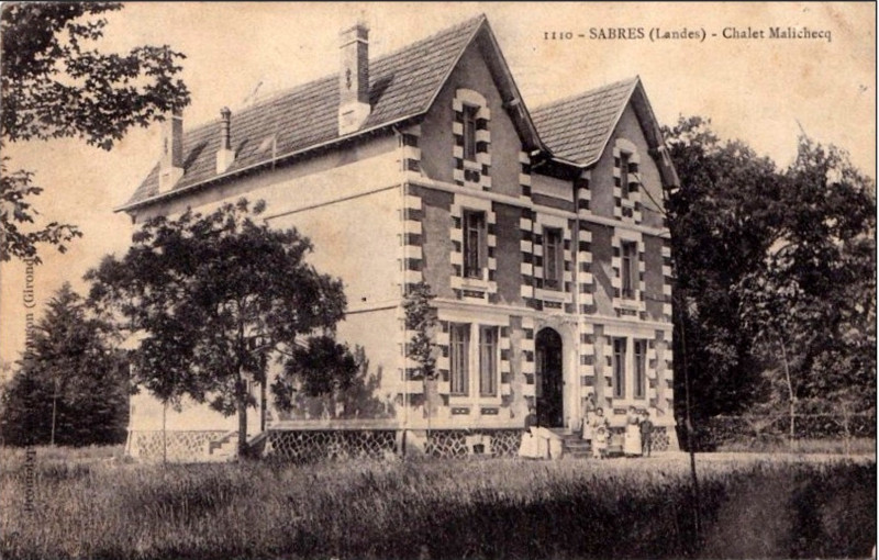 Carte postale ancienne Sabres - château Malichecq 3