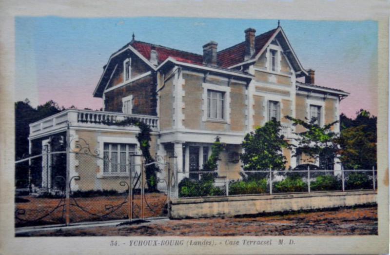 Carte postale ancienne Ychoux - Case Terracset