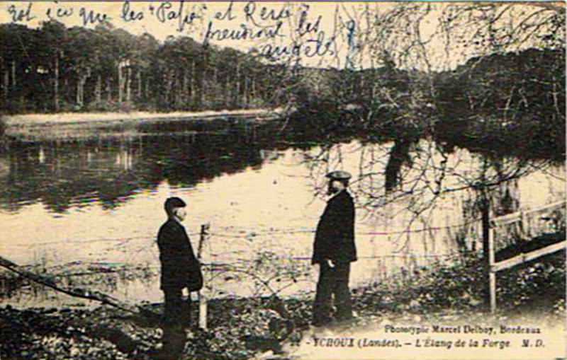 Carte postale ancienne Ychoux - Etang de la forge