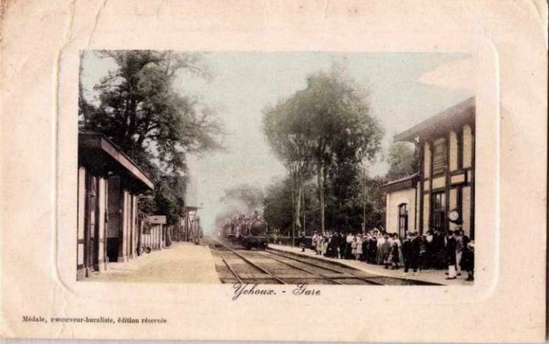 Carte postale ancienne Ychoux - Gare 4b