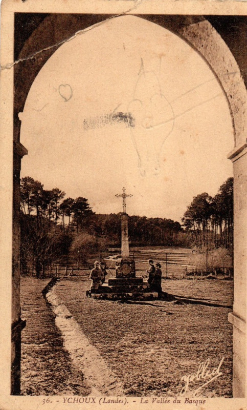 Carte postale ancienne Ychoux - La vallée du Basque 1a