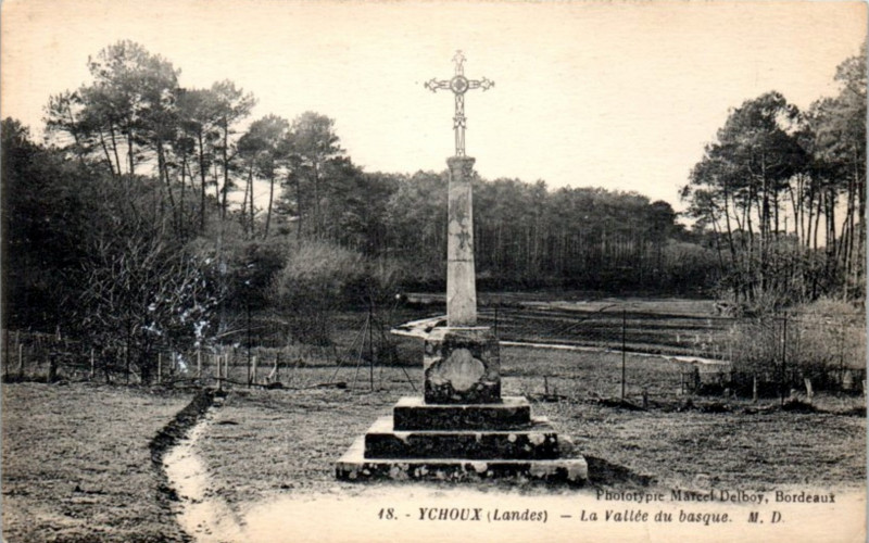 Carte postale ancienne Ychoux - La vallée du Basque 2