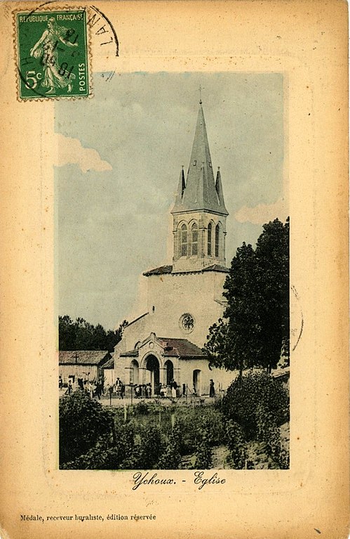 Carte postale ancienne Ychoux - église 4b