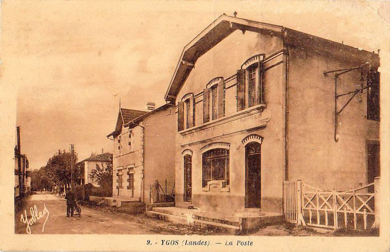 Carte postale ancienne Ygos - La Poste