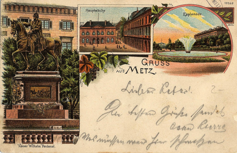 Carte postale ancienne Gruss aus Metz Fic Mut 0138