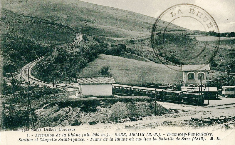 Carte postale ancienne Chemin de fer de la Rhune Station Saint-Ignace