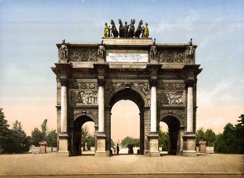 Carte postale ancienne Arc de Triomphe du Carrousel 1890-1900 à Paris 1er