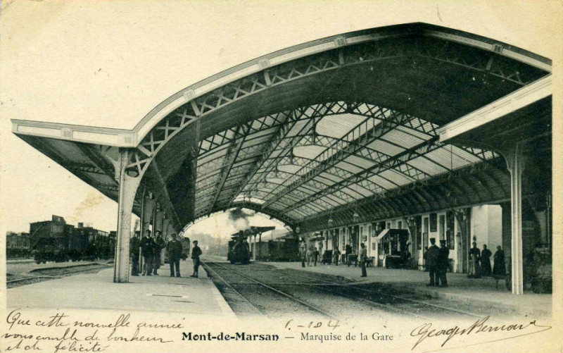 Carte postale ancienne Mont-de-Marsan - Gare 1