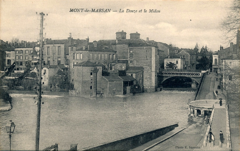 Carte postale ancienne Mont-de-Marsan - Le Midou et la Douze - confluent 2