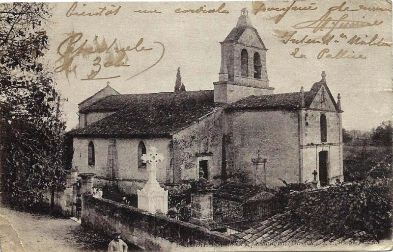 Carte postale ancienne Aubie-et-Espessas - église 2