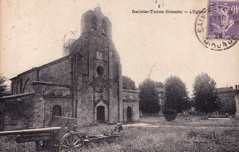 Carte postale ancienne Sainte-Terre - église 1