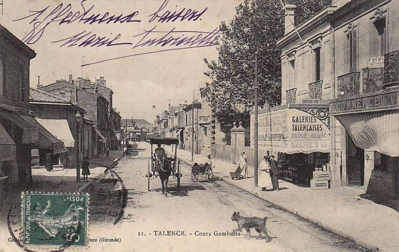 Carte postale ancienne Talence - cours Gambetta 3