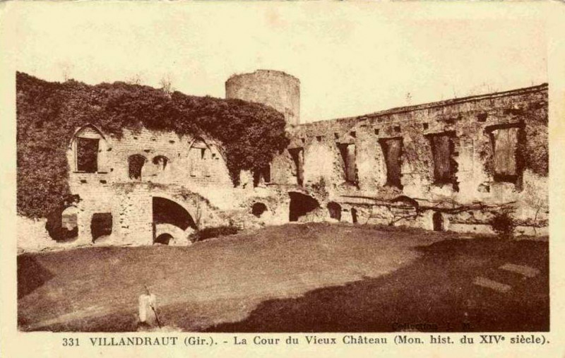 Carte postale ancienne Villandraut - Château en ruines 6