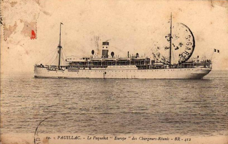 Carte postale ancienne Pauillac-Trompeloup - Paquebot Europe 1