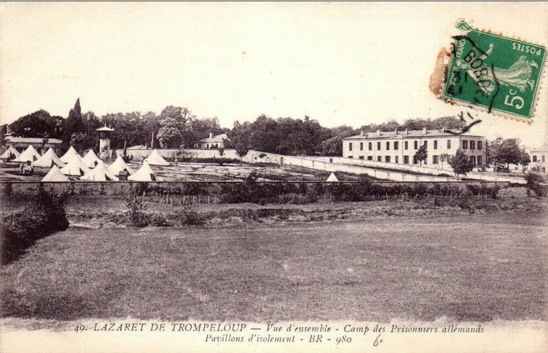 Carte postale ancienne Pauillac-Trompeloup - Prisonniers allemands Lazaret 5