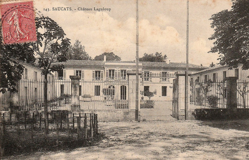 Carte postale ancienne Saucats - château Grand Laguloup 2