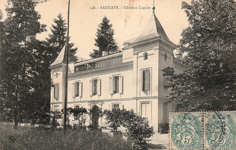 Carte postale ancienne Saucats - château Laguès 1
