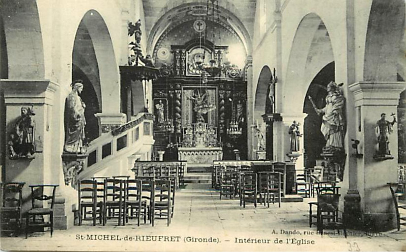 Carte postale ancienne Saint-Michel-de-Rieufret - église 1