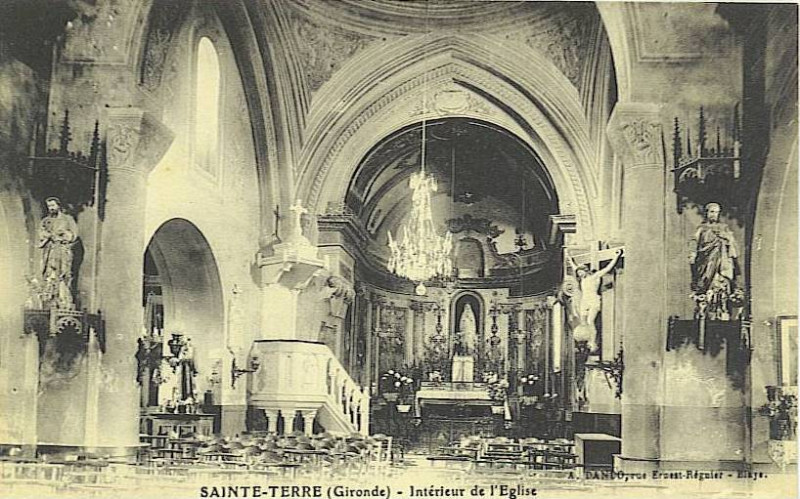 Carte postale ancienne Sainte-Terre - église 5