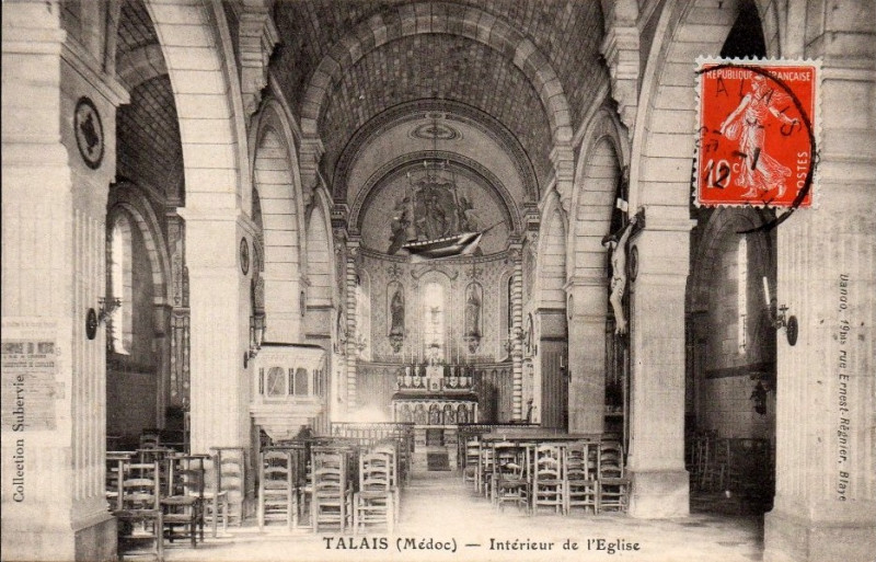 Carte postale ancienne Talais - église 5
